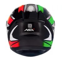 Capacete ASX City Start Preto Verde Vermelho - Foto 3