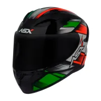 Capacete ASX City Start Preto Verde Vermelho - Foto 9