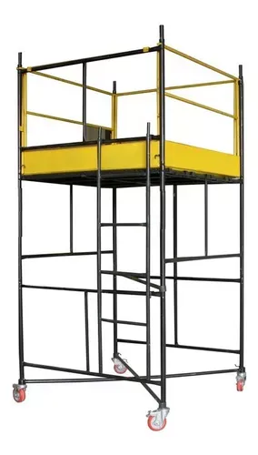 Torre De Andaime 2m Tubular 1m X 2m Rodas Piso Guarda Corpo Imagem