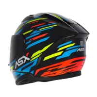 Capacete ASX City Arrow Preto Azul Amarelo - Foto 2