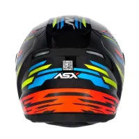 Capacete ASX City Arrow Preto Azul Amarelo - Foto 3