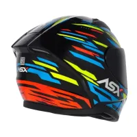Capacete ASX City Arrow Preto Azul Amarelo - Foto 4