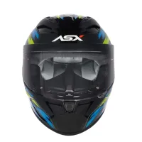 Capacete ASX City Arrow Preto Azul Amarelo - Foto 6