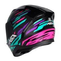 Capacete ASX City Arrow Preto Tiffany Roxo - Foto 2