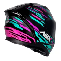 Capacete ASX City Arrow Preto Tiffany Roxo - Foto 4