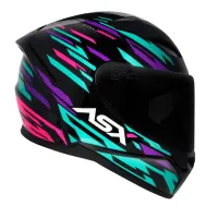 Capacete ASX City Arrow Preto Tiffany Roxo - Foto 5