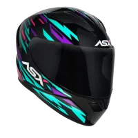 Capacete ASX City Arrow Preto Tiffany Roxo - Foto 6