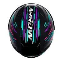 Capacete ASX City Arrow Preto Tiffany Roxo - Foto 9
