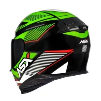 Capacete ASX Eagle Hunter Preto Branco Verde - Foto 2