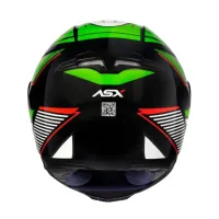 Capacete ASX Eagle Hunter Preto Branco Verde - Foto 3