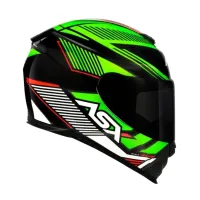 Capacete ASX Eagle Hunter Preto Branco Verde - Foto 4