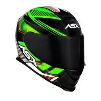 Capacete ASX Eagle Hunter Preto Branco Verde - Foto 5