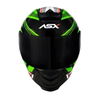 Capacete ASX Eagle Hunter Preto Branco Verde - Foto 6