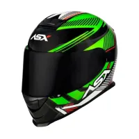 Capacete ASX Eagle Hunter Preto Branco Verde - Foto 7