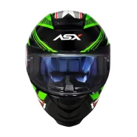 Capacete ASX Eagle Hunter Preto Branco Verde - Foto 8