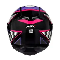 Capacete ASX Eagle Hunter Preto Branco Lilas - Foto 3