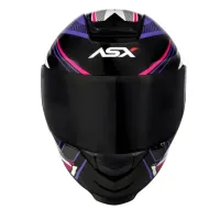 Capacete ASX Eagle Hunter Preto Branco Lilas - Foto 7
