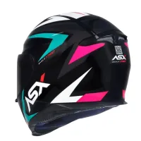 Capacete ASX Eagle Street Preto Tiffany Rosa - Foto 2