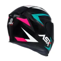 Capacete ASX Eagle Street Preto Tiffany Rosa - Foto 4