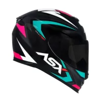 Capacete ASX Eagle Street Preto Tiffany Rosa - Foto 5