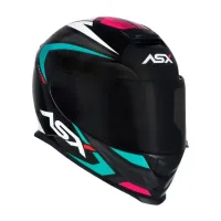Capacete ASX Eagle Street Preto Tiffany Rosa - Foto 6