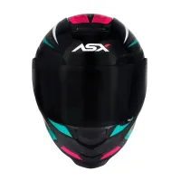 Capacete ASX Eagle Street Preto Tiffany Rosa - Foto 7