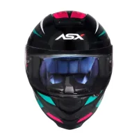 Capacete ASX Eagle Street Preto Tiffany Rosa - Foto 9