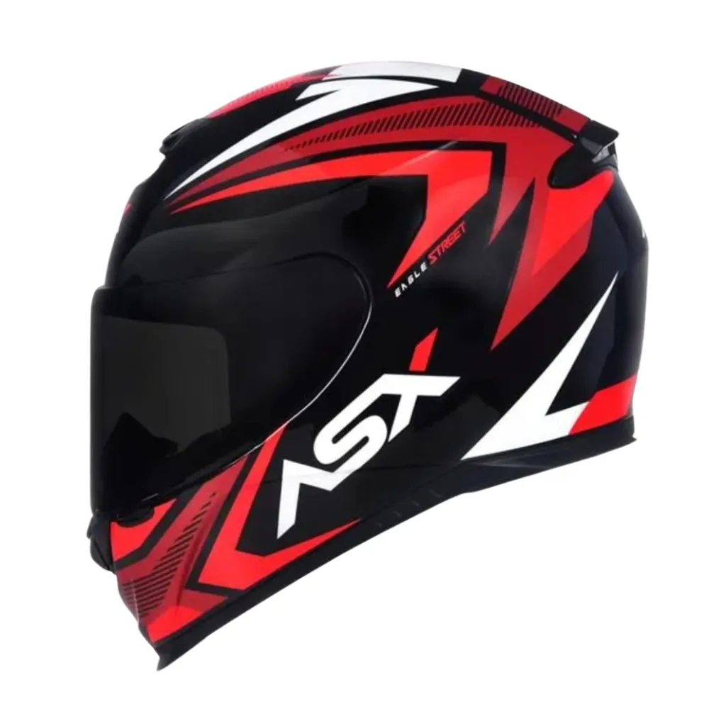 Capacete ASX Eagle Street Preto Vermelho Branco Imagem
