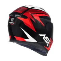 Capacete ASX Eagle Street Preto Vermelho Branco - Foto 4