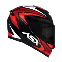 Capacete ASX Eagle Street Preto Vermelho Branco - Foto 5