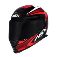 Capacete ASX Eagle Street Preto Vermelho Branco - Foto 8