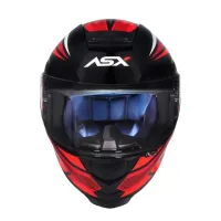 Capacete ASX Eagle Street Preto Vermelho Branco - Foto 9