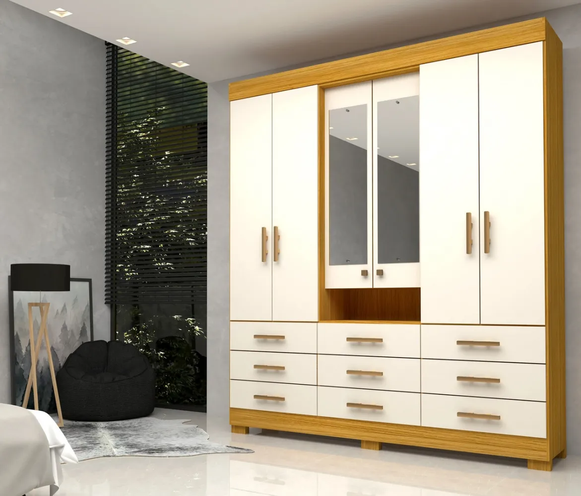 Roupeiro Debora 9 Gavetas Capelinha 2.10 Imagem