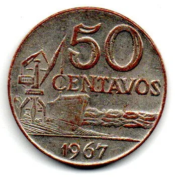 1967 - 50 Centavos - FALSA DE ÉPOCA - Moeda Brasil Imagem