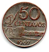 1967 - 50 Centavos - FALSA DE ÉPOCA - Moeda Brasil