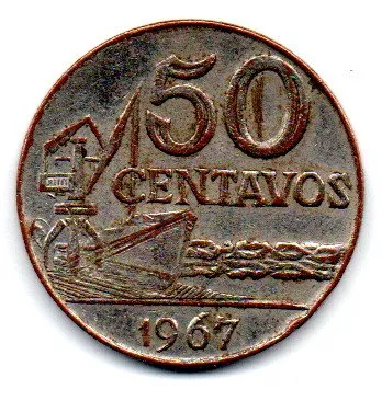 1967 - 50 Centavos - FALSA DE ÉPOCA - Moeda Brasil Imagem