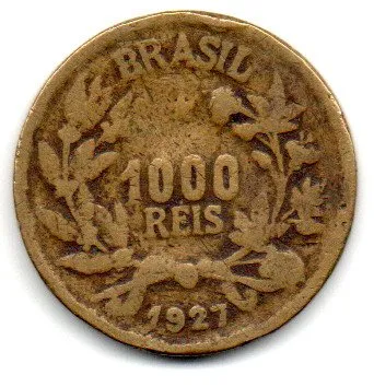 1927 - 1000 Réis - FALSA DE ÉPOCA - Moeda Brasil