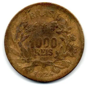 1924 - 1000 Réis - FALSA DE ÉPOCA - Moeda Brasil Imagem