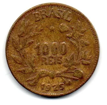 1925 - 1000 Réis - FALSA DE ÉPOCA - Moeda Brasil Imagem