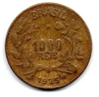 1925 - 1000 Réis - FALSA DE ÉPOCA - Moeda Brasil