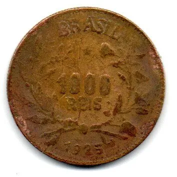 1925 - 1000 Réis - FALSA DE ÉPOCA - Moeda Brasil