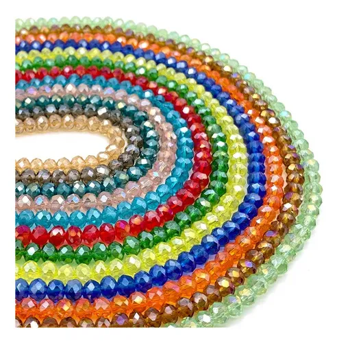  15 Fios cristal de vidro flat 8mm 65 a 70 contas por fio 