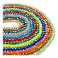  15 Fios cristal de vidro flat 8mm 65 a 70 contas por fio 