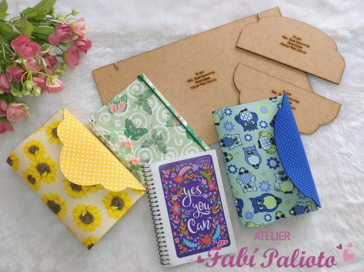 G1.496 Gabarito de Moldes em MDF Capa Removível para caderneta 