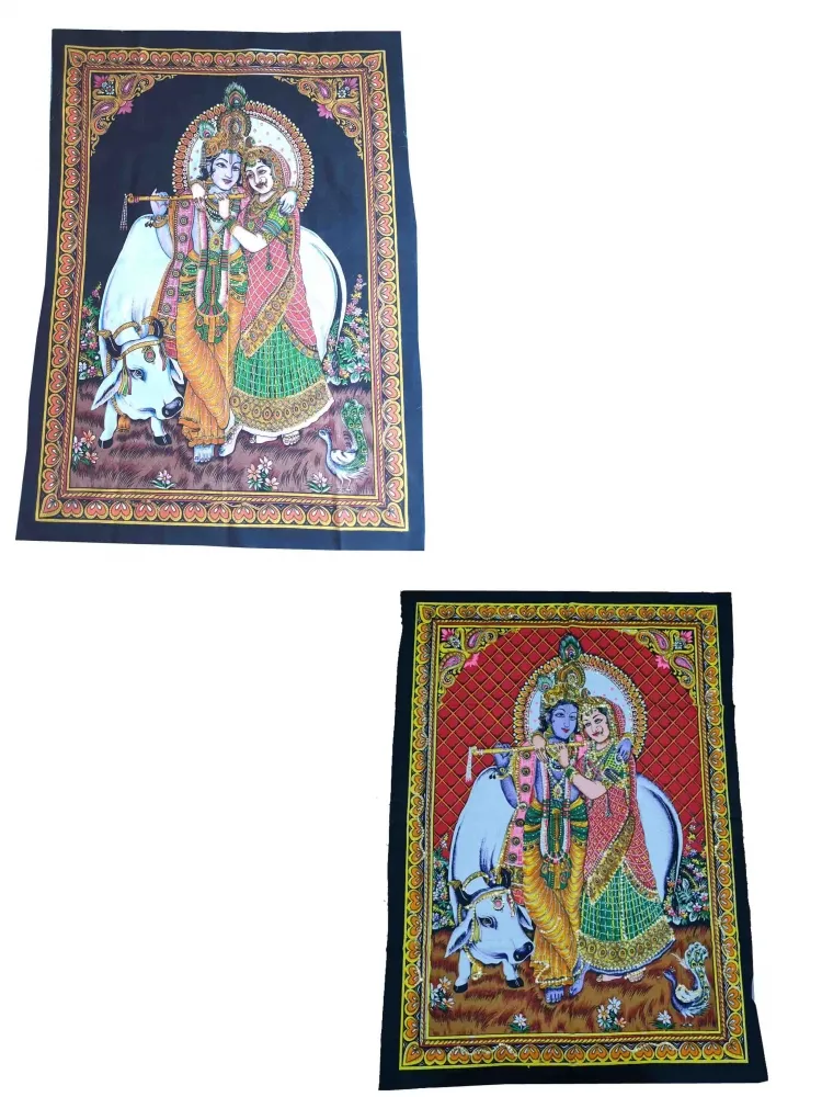Tapeçaria Pano Decorativo Krishna & Raddha 2 Modelos -  110cm x 70cm