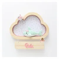 Tubarão com um Peixinho - Menina - Nuvem P - Porta Maternidade