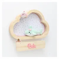 Tubarão com um Peixinho - Menina - Nuvem P - Porta Maternidade - Foto 2