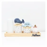 Kit Higiene Poá - 5 peças - Fundo do Mar - Menino