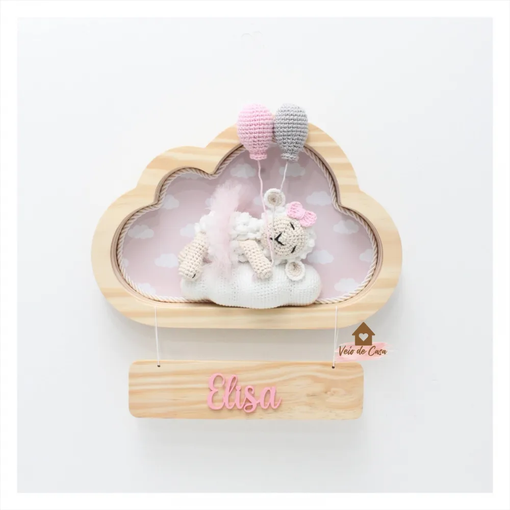 Ovelha Bailarina Dormindo - 2 balões - Nuvem P - Porta Maternidade Imagem