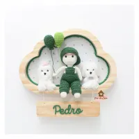 Menino com 2 Pets - Nuvem M - Porta Maternidade - Foto 10